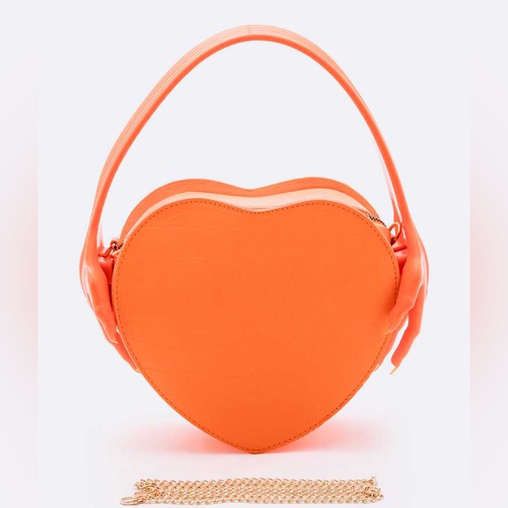 Jelly Heart Top Handle Bag